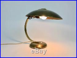 VINTAGE BAUHAUS BRASS TABLE LAMP by HILLEBRAND MID CENTURY