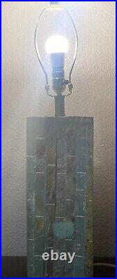VINTAGE COMPOSITE TILE TABLE LAMP Original Fineal
