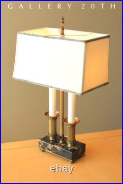 VINTAGE HOLLYWOOD REGENCY MARBLE BRASS TABLE LAMP! SWEET TOMMI PARZINGER 50s MCM