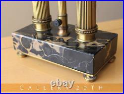VINTAGE HOLLYWOOD REGENCY MARBLE BRASS TABLE LAMP! SWEET TOMMI PARZINGER 50s MCM