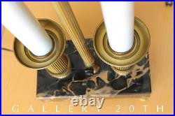 VINTAGE HOLLYWOOD REGENCY MARBLE BRASS TABLE LAMP! SWEET TOMMI PARZINGER 50s MCM