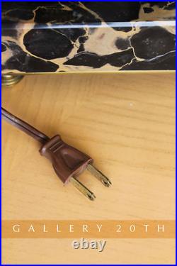 VINTAGE HOLLYWOOD REGENCY MARBLE BRASS TABLE LAMP! SWEET TOMMI PARZINGER 50s MCM