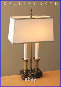 VINTAGE HOLLYWOOD REGENCY MARBLE BRASS TABLE LAMP! SWEET TOMMI PARZINGER 50s MCM