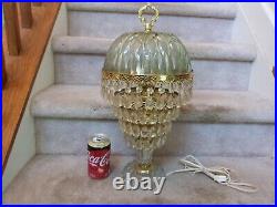 VINTAGE Hollywood Regency Michelotti 4 Tier Glass Boudoir Parlor Table Lamp 20