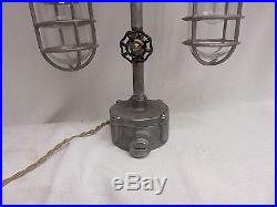 VINTAGE INDUSTRIAL Explosion Proof TABLE Light Killark with guage Steampunk