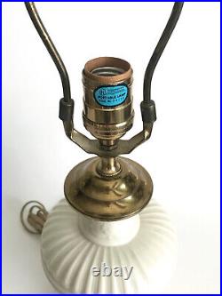 VINTAGE Lenox Athenian Electric Table Lamp Light Porcelain 14K Gold Trim Brass