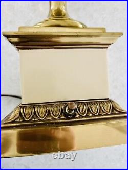 VINTAGE MCM Stiffel Brass Table Lamp 38 withOriginal Shade Exquisite