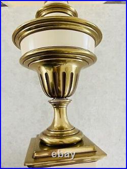 VINTAGE MCM Stiffel Brass Table Lamp 38 withOriginal Shade Exquisite