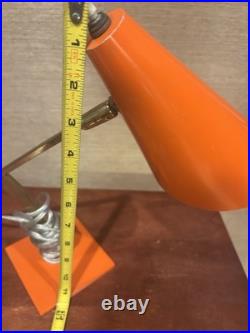 VINTAGE MID CENTURY MODERN SPACE AGE ORB ORANGE TABLE DESK LAMP By LAUREL