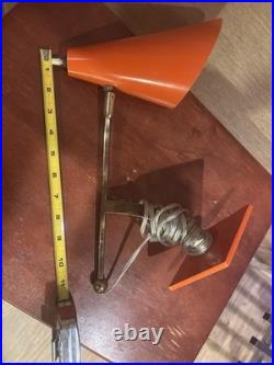 VINTAGE MID CENTURY MODERN SPACE AGE ORB ORANGE TABLE DESK LAMP By LAUREL