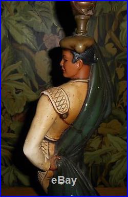 VINTAGE Matador & Spanish Dancer Plasterart Table Lamps Deco Hollywood Regency