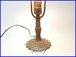 VINTAGE SMALL SLAG GLASS Table Desk Nightstand Lamp Weeping Willow 13.5 Tall