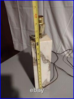 VINTAGE Vermarco MARBLE / ALBASTER TABLE LAMP 16.5 TALL Works