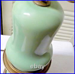 VINTGE Green Opaline Glass Table Lamp