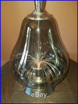 VTG 1960s MCM Retro Space Age Fiber Optic Smoked Glass Table Lamp Light
