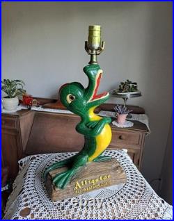 VTG 50s Alligator All-Weather Coats Figural Table Lamp Rainwear Advertising RARE