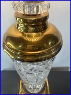VTG Ainsley Crystal & Brass Hollywood Regency Table Lamp Nice Condition