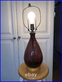 VTG Blenko Purple Glass Lamp Stunning And RARE