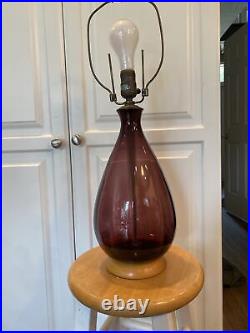 VTG Blenko Purple Glass Lamp Stunning And RARE