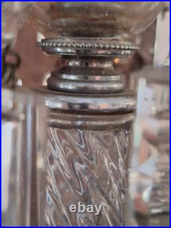 VTG Crystal Lamp Pr 21.5 Flicker Bulb 28 Crystal Prisms Art Noveau Luxury