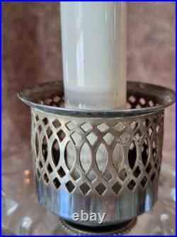 VTG Crystal Lamp Pr 21.5 Flicker Bulb 28 Crystal Prisms Art Noveau Luxury