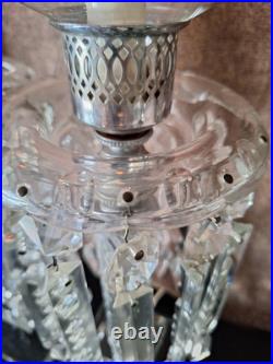 VTG Crystal Lamp Pr 21.5 Flicker Bulb 28 Crystal Prisms Art Noveau Luxury