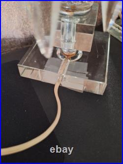 VTG Crystal Lamp Pr 21.5 Flicker Bulb 28 Crystal Prisms Art Noveau Luxury