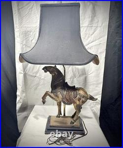 VTG Equestrian Horse Table Lamp 31 English Manor Sculptural Decor