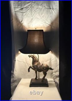 VTG Equestrian Horse Table Lamp 31 English Manor Sculptural Decor