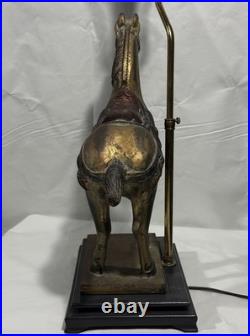 VTG Equestrian Horse Table Lamp 31 English Manor Sculptural Decor