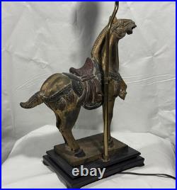 VTG Equestrian Horse Table Lamp 31 English Manor Sculptural Decor