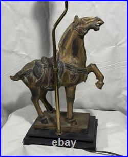 VTG Equestrian Horse Table Lamp 31 English Manor Sculptural Decor