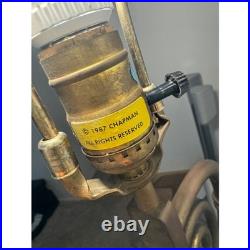 VTG Erwin Lambeth Brass on Lucite Table Lamp Gold Black Hollywood Regency Spiral