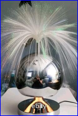 VTG. Fantasia Sunburst 4000 Color Changing Fiber Optic Lamp Silver Base EVC