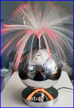 VTG. Fantasia Sunburst 4000 Color Changing Fiber Optic Lamp Silver Base EVC