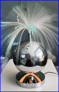 VTG. Fantasia Sunburst 4000 Color Changing Fiber Optic Lamp Silver Base EVC
