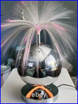 VTG. Fantasia Sunburst 4000 Color Changing Fiber Optic Lamp Silver Base EVC