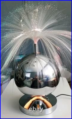 VTG. Fantasia Sunburst 4000 Color Changing Fiber Optic Lamp Silver Base EVC