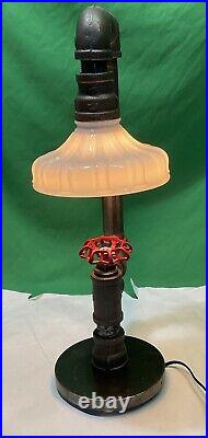 VTG Handcrafted Retro Industrial Pipe desk lamp with valve on/off switch-20.5T