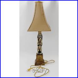 VTG Harlequin Jester Figural Table Lamp Stacked Clown Art Deco Style (Tested)