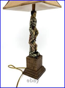 VTG Harlequin Jester Figural Table Lamp Stacked Clown Art Deco Style (Tested) VTG Harlequin Jester Figural Table Lamp Stacked Clown Art Deco Style (Tested)