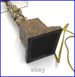 VTG Harlequin Jester Figural Table Lamp Stacked Clown Art Deco Style (Tested)