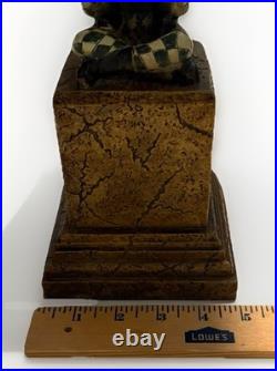 VTG Harlequin Jester Figural Table Lamp Stacked Clown Art Deco Style (Tested)