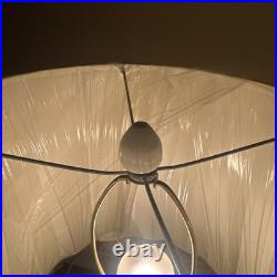 VTG Hollywood Regency Alabaster Glam Marble Crystal Prism Boudoir Lamps (2)