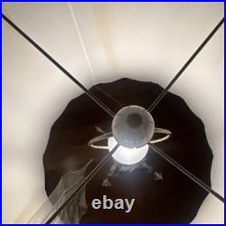 VTG Hollywood Regency Alabaster Glam Marble Crystal Prism Boudoir Lamps (2)