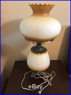VTG Hurricane Gone with The Wind Electric Large Table Lamp with Floral Design