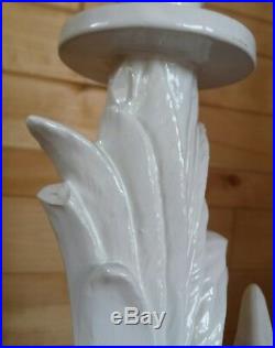 VTG Italian Double Heron Chinoiserie Fine Porcelain Ceramic Table Lamp Italy 28