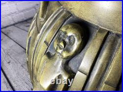 VTG Lamp 28 Egyptian Gods Large 3D HIEROGLYPH Table Olive Green Canopic Jar