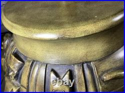 VTG Lamp 28 Egyptian Gods Large 3D HIEROGLYPH Table Olive Green Canopic Jar