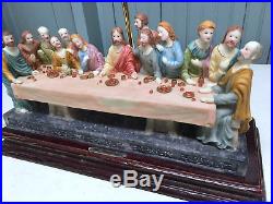 VTG Last Supper Jesus Religious Easter Resin 16 Table Lamp OK Collection